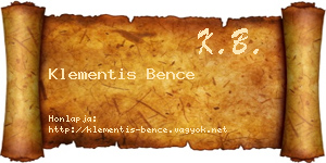 Klementis Bence névjegykártya