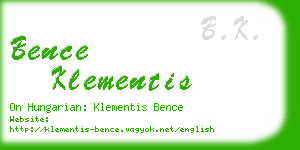 bence klementis business card